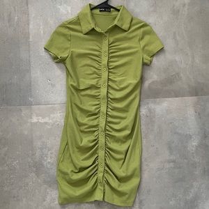 Ruched Button Bodycon Dress Size Small